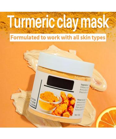 Turmeric Vitamin C Clay Face Mask Turmeric Clay Mask Turmeric Face Mask for Dark Spots Mud Mask Deep Cleansing Face Mask Skin Care Improve Blackheads Acne Dark Spots and Even Out Skin Tone 120g - Buy Online on SooperMarket.com