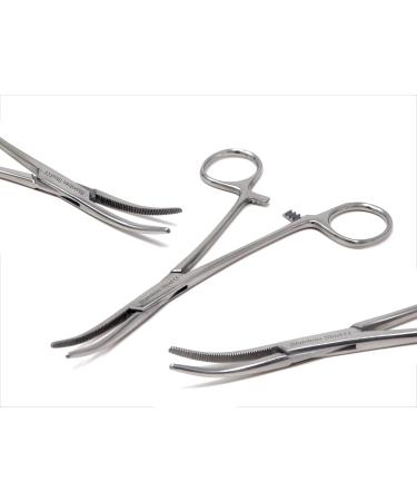 Multifunctional Hemostat Forceps 5" in Length with Curved Serrated Jaws Used as Fishing Pliers Ear Piercing Clamp and Pet Ear Nose Hair Pull Locking Tool Made of High Grade Stainless Steel - Buy Online on SooperMarket.com