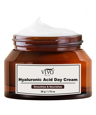 Vivo Per Lei Hyaluronic Acid Cream - Moisturizing Face Cream For Women - Coconut Oil Face Moisturizer For Dry Skin - Anti Wrinkle Face Cream With Vitamin E - 1.76 Oz / 50 G
