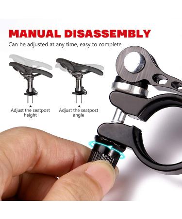 WINOMO 28.6mm Quick Release Bicycle Seat Clamp - Aluminum Alloy Road MTB Cycling Bike Seatpost Clamp in Black - Buy Online on SooperMarket.com