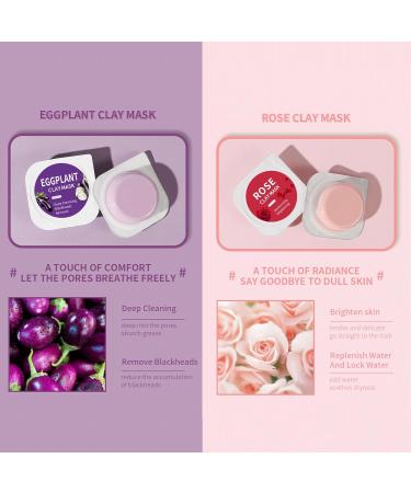 Face Masks - Mix Clay Masks - Pink Green Tea Aubergine Avocado Clay Mask - For All Types of Skin Face Masks with Mask Brush (12) - Buy Online on SooperMarket.com