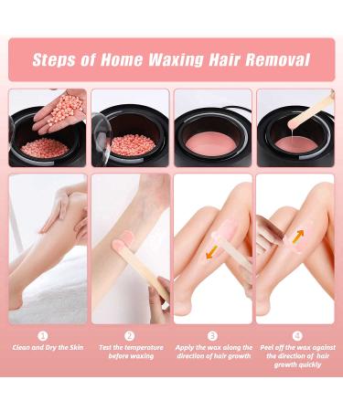 Sensitive Skin Hard Wax Beads (300g/10.5oz) with Spatulas - Painless At-Home Hair Removal for Facial, Eyebrow, Legs, Bikini, Armpit, Chest - Women & Men - Fits Any Wax Warmer (1 Rose) - Buy Online on SooperMarket.com