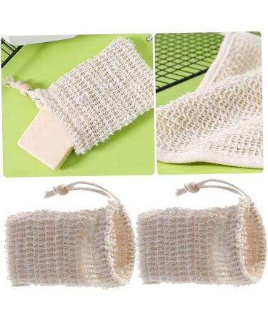 BELLIFFY 6pcs Soap Bag Bar Soap Exfoliating Soap Saver Soap Accessory Bubble Net Soap Net Cotton Linen Beige - Buy Online on SooperMarket.com