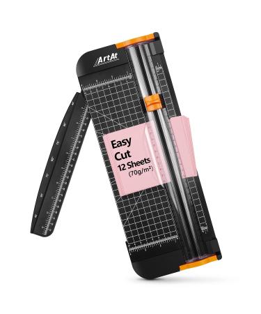 ArtAt A4 Paper Cutter Guillotine:12 Inch Straight Cutting Paper Trimmer Scrapbooking Tool with Automatic Security Blades for Cut Craft Paper Card Coupon Vinyl Label and Photo Side Ruler Guillotine