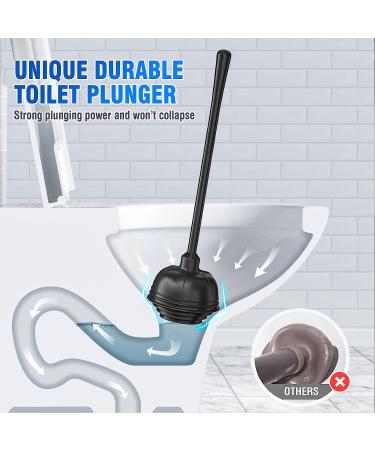 Uptronic All-Angle Toilet Plunger with Holder - Heavy Duty Black Plunger for Bathroom - Buy Online on SooperMarket.com