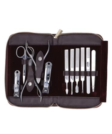 Glomora Manicure Set 11 Pieces Portable Stainless Steel Nail Clipper Set for Finger Nail Ear Care