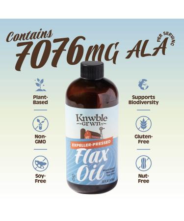 KNWBLE GRWN Pure Flaxseed Oil - Fresh & Expeller Pressed - 16 fl oz | Plant-Based, Gluten-Free Cooking Oil - Buy Online on SooperMarket.com