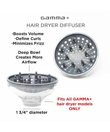 GAMMA+ Professional Hair Dryer Diffuser Attachment for Gamma+ Models - Clear | Enhance Your Styling Experience - Buy Online on SooperMarket.com