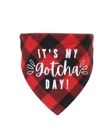 Dog Birthday Bandana Gotcha Day Pet Scarf Dog Adoption Bandana for Boys and Girls Dogs Cats Scarf Bibs Accessories for Pet Birthday Gift (Red)
