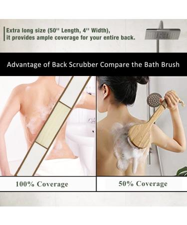 50 Inch Extra Long Loofah Back Scrubber | Exfoliating Natural Loofah Pads for Deep Clean & Rejuvenation | Ideal for Men & Women | Adhesive Hook Included - Buy Online on SooperMarket.com