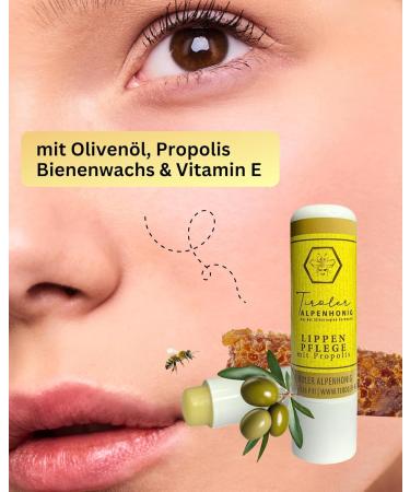 100% Natural Lip Care Propolis Balm | Beeswax & Olive Oil | Tyrolean Alpine Honey | 4.8g - Buy Online on SooperMarket.com