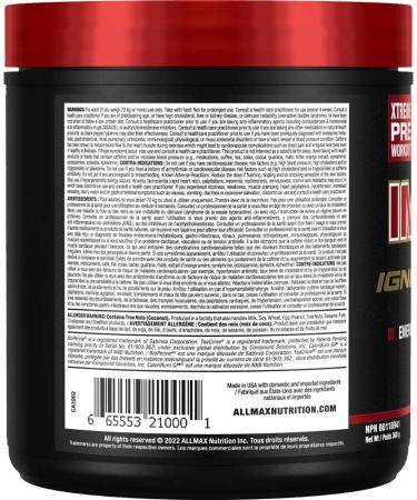 ALLMAX Nutrition - Impact Igniter Xtreme Pre Workout Powder - with Citrulline Malate Beta - Alanine Caffeine Taurine and Betaine anhydrous - Blue Raspberry - 360g Blue Raspberry 20 Servings (Pack of 1) - Buy Online on SooperMarket.com