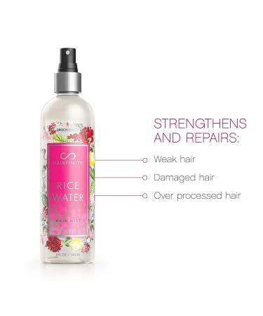 Hairfinity Rice Water Hair Mist - Growth Formula for Damaged, Curly & Dry Hair - 8oz, SiliconeSulfate Free - Buy Online on SooperMarket.com