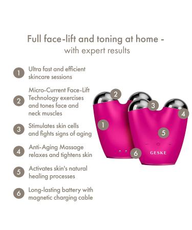 Geske SmartAppGuided Microcurrent Face-Lifter | 6-in-1 Anti-Aging Device for Facial Lifting Jawline Training & Double Chin Removal - Buy Online on SooperMarket.com