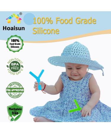 Sensory Chew Toys 2 Pack for Autistic Children - Silicone Oral Motor Tools for Autism ADHD SPD - Biting Fidget & Teething Relief - Blue & Green - Buy Online on SooperMarket.com