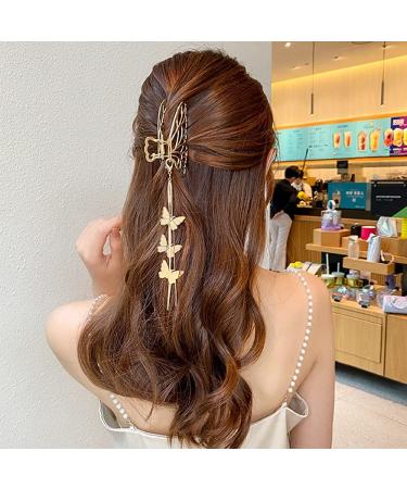 Gold Butterfly Hair Clip | Nonslip Metal Hair Claw for Women | Hair Accessories - Buy Online on SooperMarket.com