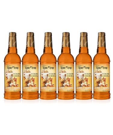 Jordan's Skinny Syrups Salted Caramel Sugar-Free Flavoring Syrup - 750ml (25.4 Ounce) Bottle - Zero Calorie Keto Friendly - Pack of 6