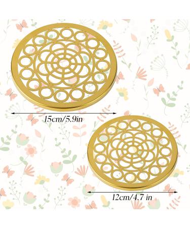 Lahoni Metal Flower Frog Lid 4.7 Inch Gold Floral Arranger Insert for Plant Fixation - Buy Online on SooperMarket.com