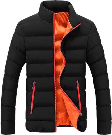 oelaio Mens Women's Heated Jacket Long Sleeve Winter Warm USB Heating Coat with Hood Windproof Down Coat for Outdoor Orange Large - Buy Online on SooperMarket.com