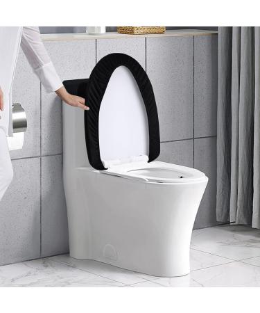Stretch Velvet Toilet Lid Cover and Toilet Tank Lid Cover  Bathroom Super Soft Toilet Lid Cover Set Luxury Velvet Plush  with Elastic Bottom  Machine Wash  Black - Buy Online on SooperMarket.com
