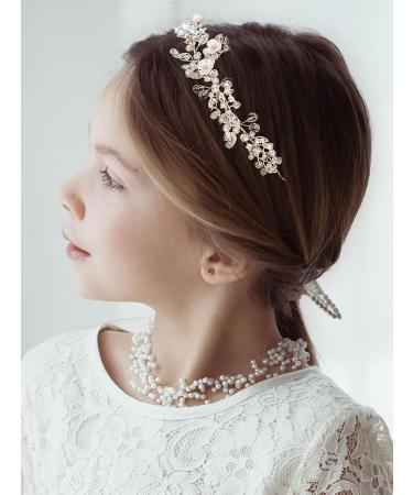 AW BRIDAL Crystal Silver Wedding Headband - Elegant Tiara Headpiece for Bride | Hair Accessories for Women - Buy Online on SooperMarket.com