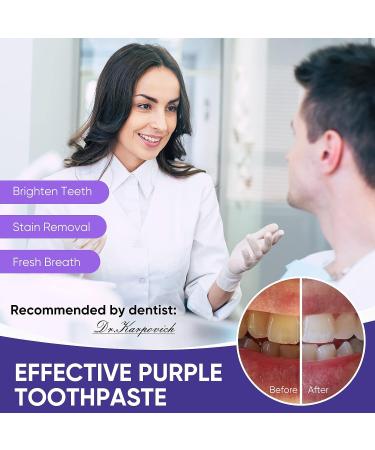 Purple Teeth Whitening Toothpaste for Adults - Stain Removal & Colour Corrector - Gentle Formula - 30ml - Buy Online on SooperMarket.com