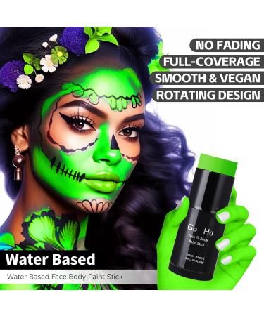 Go Ho Water Based Light Green Face Paint Stick 1.06 Oz - Washable Cream Body Paint for Grinch Costume Makeup, Theater, Halloween, SFX Cosplay - Adults & Children - Buy Online on SooperMarket.com