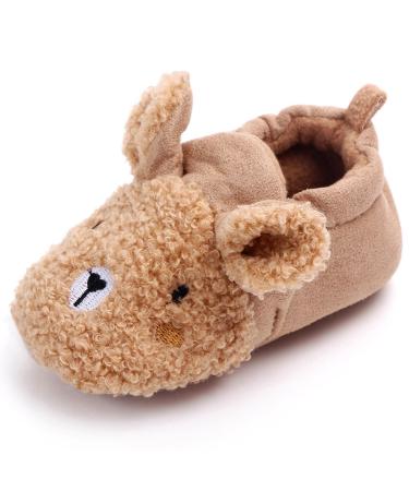 Exemaba Baby Winter Warm Shoes Infant Toddler Anti Slip Warm Fleece Booties for Girls Boys Z1 9-12 Months Z1 Coffee