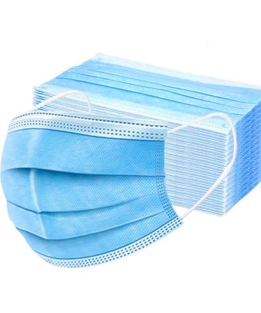 200PCS Blue Disposable Face Masks 3-Ply Non-Woven | Breathable & Comfortable for Industrial Use | Protects Against Droplets & Dust - Buy Online on SooperMarket.com