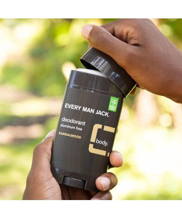 Every Man Jack Sandalwood Deodorant - Aluminum-Free, Plant-Based, Long-Lasting Formula - Twin Pack - Buy Online on SooperMarket.com