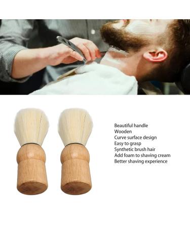 Buy 2-Piece Wooden Handle Shaving Brush Set | Mini Professional Synthetic Shaving Brushes for Men | International Shipping Available - Buy Online on SooperMarket.com
