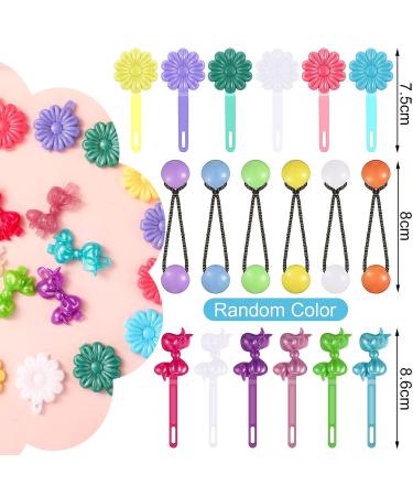 100 Pcs Girls Hair Accessories: Self Hinge Barrettes, Hair Ball Ties, Plastic Clips for Toddler Girls - Bow Flower Hair Tie for Baby Girls (Cool) - Buy Online on SooperMarket.com