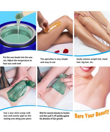 JDNgejunrong Painless Home Waxing Kit for Women - Professional Hair Removal for Face, Legs, Eyebrows, Brazilians & More in Blue - Buy Online on SooperMarket.com