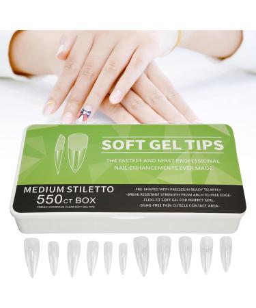 Long Clear Fake Nails Set Ultra Thin Breathable ABS Material Suitable for Acrylic Nails Dip Powder and Gel Polish 550 Pieces for Nail Salon Home DIY Weddings Halloween - Buy Online on SooperMarket.com