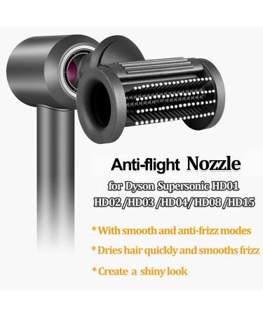 Upgraded Anti-Flight Flyaway Nozzle for Dyson Supersonic Hair Dryer - HD15 HD01 HD02 HD03 HD04 HD08 | 2-in-1 Styling Comb Attachment - Buy Online on SooperMarket.com