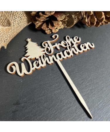 Merry Christmas Wooden Cake Topper - Premium Cake Decoration for Holiday Celebrations - Buy Online on SooperMarket.com