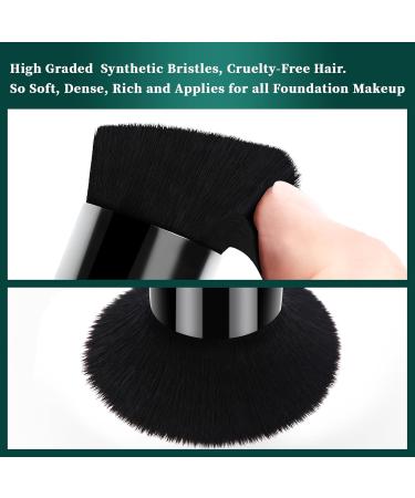Foundation Brush Flat Top Kabuki Foundation Brush for Liquid Makeup Cream Powder Travel Size Face Foundation Blending Makeup Brushes (large) L black - Buy Online on SooperMarket.com