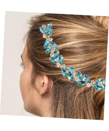 ABOOFAN Piece Rhinestone Chain Hair Comb Crystal Hair Clip Hair Comb Slide Clip Bridal Hair Pin Hair Clips Hair Side Comb Flower Girls Hair Pin Hair Fork Wedding Bridesmaid Headband Alloy Sky-blue 0.6X4.5X19CM - Buy Online on SooperMarket.com