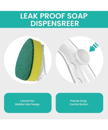 Non-Scratch Dishwand Refills: 6-Pack Heavy Duty Sponge Heads with Soap Dispenser - Dishwasher Safe Cleaning Tool Kit - Buy Online on SooperMarket.com