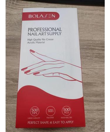 Clear Long Coffin False Nail Tips BOLASEN 500Pcs Full Cover Ballerina False Nails and Glue Fake Nails Artificial Fingernails Tip Clear Acrylic Nail Tips for Nail Salon & Home DIY 10 Sizes 500 Count (Pack of 1) - Buy Online on SooperMarket.com