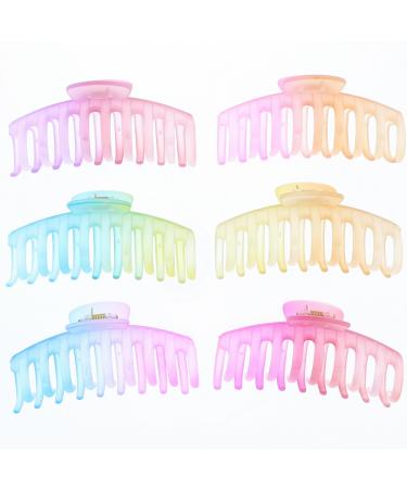 Zac's Alter Ego Set of 6 Large 11cm Assorted Translucent Two Tone Pastel Matte Finish Barrel Clamps