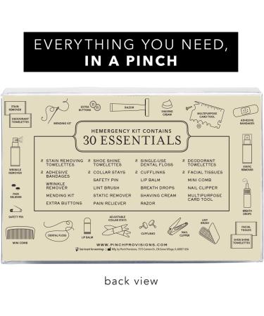 Pinch Provisions Hemergency Kit for Men | 30 Grooming Essentials & Travel Accessories | Ideal Gift for Grooms & Best Men - Cognac - Buy Online on SooperMarket.com