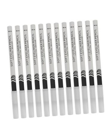 HAPINARY 12pcs Lying Silkworm Eyeliner White Eyeliner Eyebrow Pen Glitter Highlighter Pens Eye Cosmetics Wood