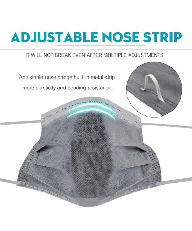 MSAAEX Grey Disposable Face Mask 4-Ply Protection Masks Prevent Dust Breathable Non-Woven Mouth Cover - 50 Pack Gray - Buy Online on SooperMarket.com