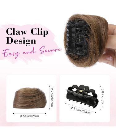 REECHO 2 PCS Mini Claw Clip in Messy & Cat Ears Hair Bun Extensions Wig Accessory Updo Hairpieces for Women Girls (Pack of 2-3" Straight Light Chocolate Brown) Pack of 2 - 3" Straight Light Chocolate Brown - Buy Online on SooperMarket.com