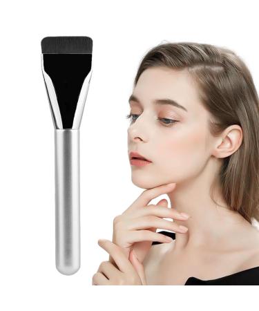 Ultra Thin Makeup Brush for Face | New Flat Light Concealer Brush Foundation Makeup Brush Flat Blush Brush for Face Liquid Foundation Brush Face Makeup Tool Aluminum tube wooden handle