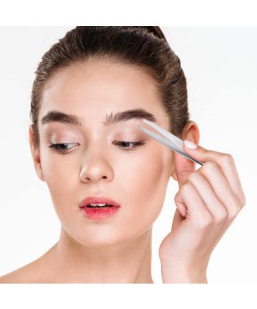 Stainless Steel Slanted Tweezer for Ingrown Hair Removal - Professional Eyebrow, Chin, and Facial Hair Remover - Ergonomic Design for Precision Plucking - Buy Online on SooperMarket.com