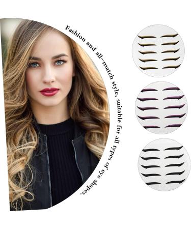 Mikinona Double Sided Eyelid 60 pairs Personalized Eyelid Reusable Charming Eyeliner Double Stickers Tapes Strips 14X10X0.5cmx3pcs Assorted Colorx3pcs - Buy Online on SooperMarket.com
