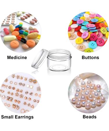 5ml Jaws with Lids - 42pcs Mini Cream Containers for Cosmetics & Nail Art | Transparent Dose with Labels & Spatula - Buy Online on SooperMarket.com