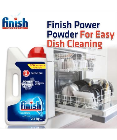Finish Classic Dishwasher Detergent Powder 2.5Kg | Pre-Soaking Action | Superior Cleaning Power - Buy Online on SooperMarket.com